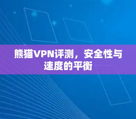 熊猫VPN评测，安全性与速度的平衡