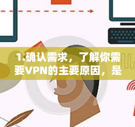 1.确认需求,了解你需要VPN的主要原因,是为了隐私保护、绕过地区限制,还是其他用途 1.确认需求,了解你需要VPN的主要原因,是为了隐私保护、绕过地区限制,还是其他用途